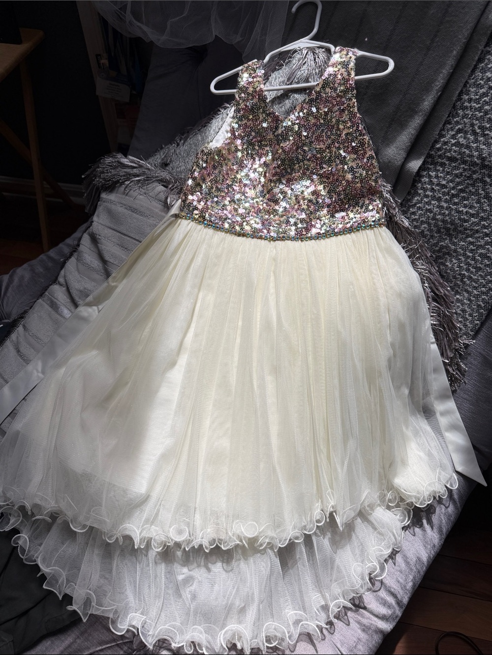 Girls Hi Lo Formal Sequin Dress